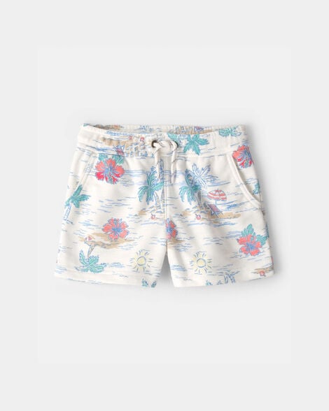 toddler boy tropical beach french terry shorts