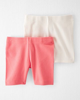 Product image 2 of Toddler 2-Pack Organic Cotton Ribbed Pedal Shorts