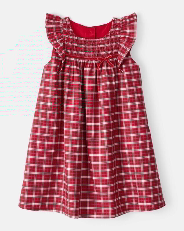 Product image 1 of Toddler Girl Plaid Cotton Sleeveless Occasion Dress - Red
