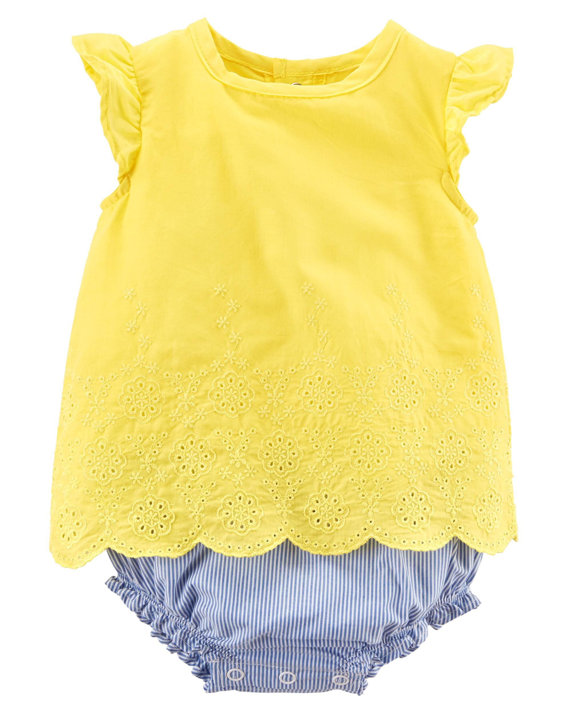 Image result for carters yellow blue sunsuit