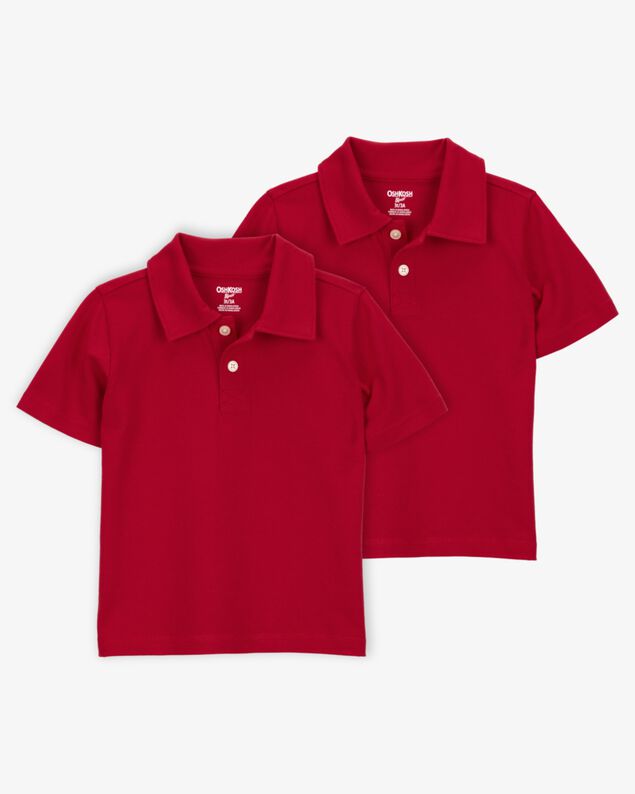 Product image 1 of Toddler 2-Pack Pique Uniform Polo Shirts - Red
