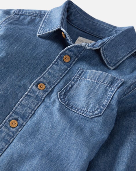  Product image 2 of Toddler Organic Cotton Chambray Button-Front Shirt