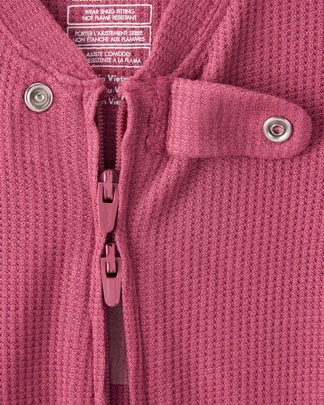 Product image 2 of Baby Girl PurelySoft Long-Sleeve 2-Way Zip 1-Piece Pajamas - Pink