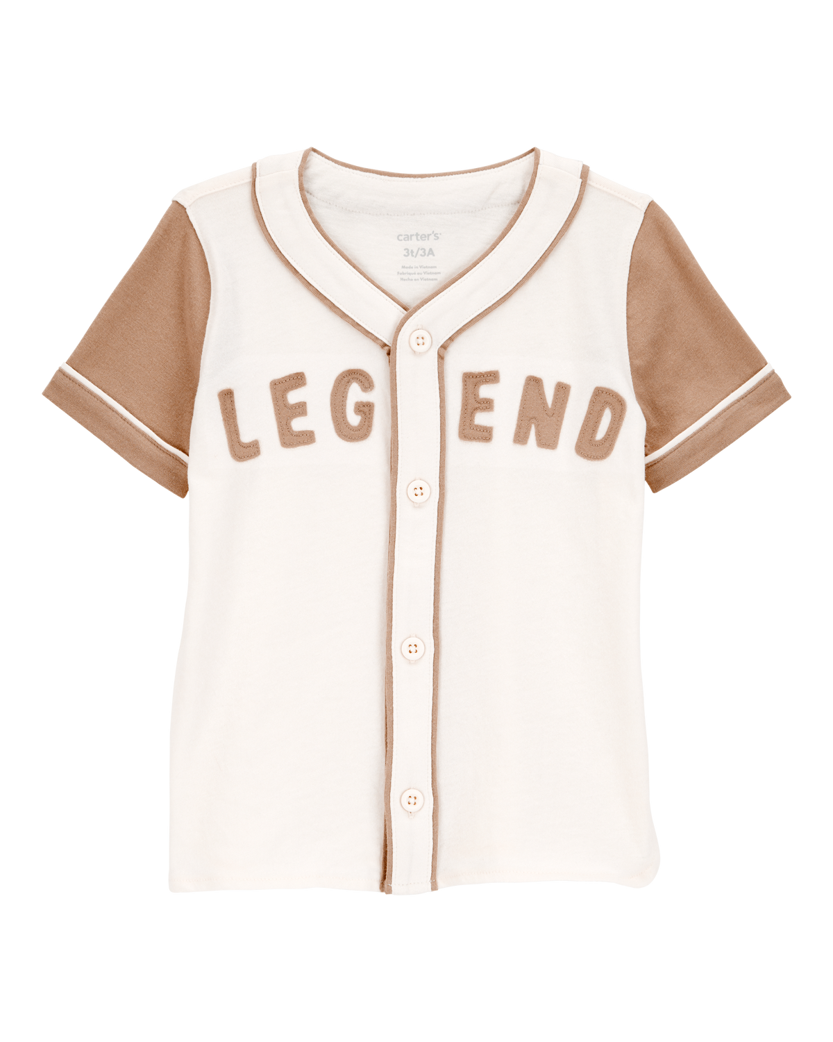 carter's Toddler Legend Baseball Button-Down Vintage Tee - Ivory