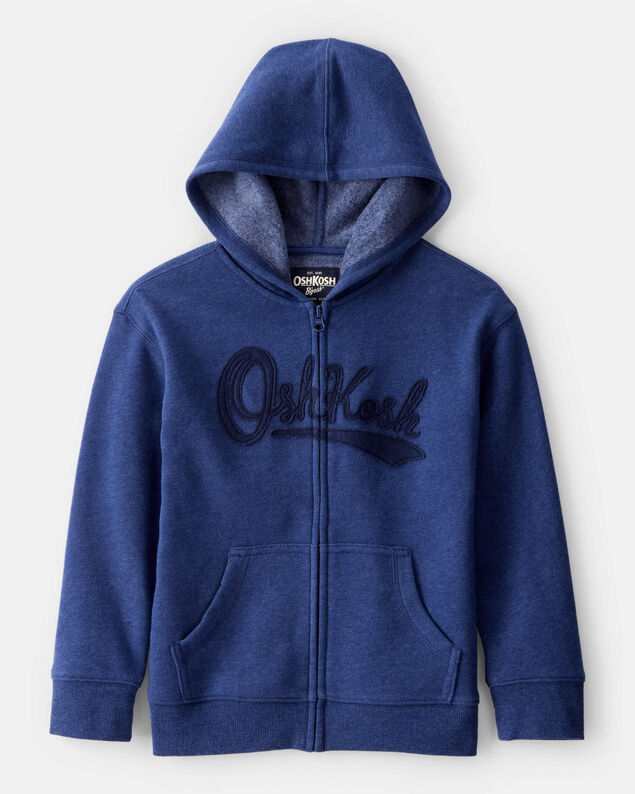 Product image 1 of Boys OshKosh Fleece Logo Zip Jacket - Blue