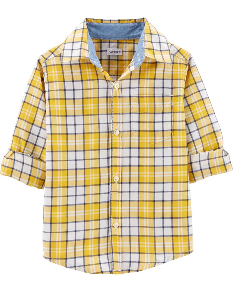 Plaid Button-Front Shirt | carters.com