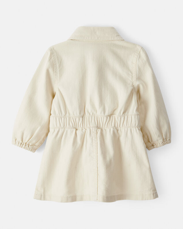 Product image 2 of Baby Girl Embroidered Cotton Long-Sleeve Dress - White