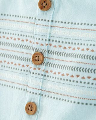 Product image 2 of Baby Tribal Print Button-Front Romper - Blue