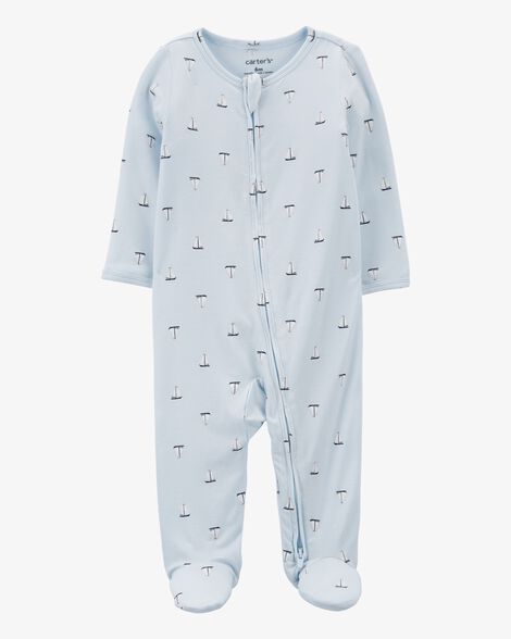 Product image 1 of Baby Sailboat Zip-Up PurelySoft Sleep & Play Pajamas
