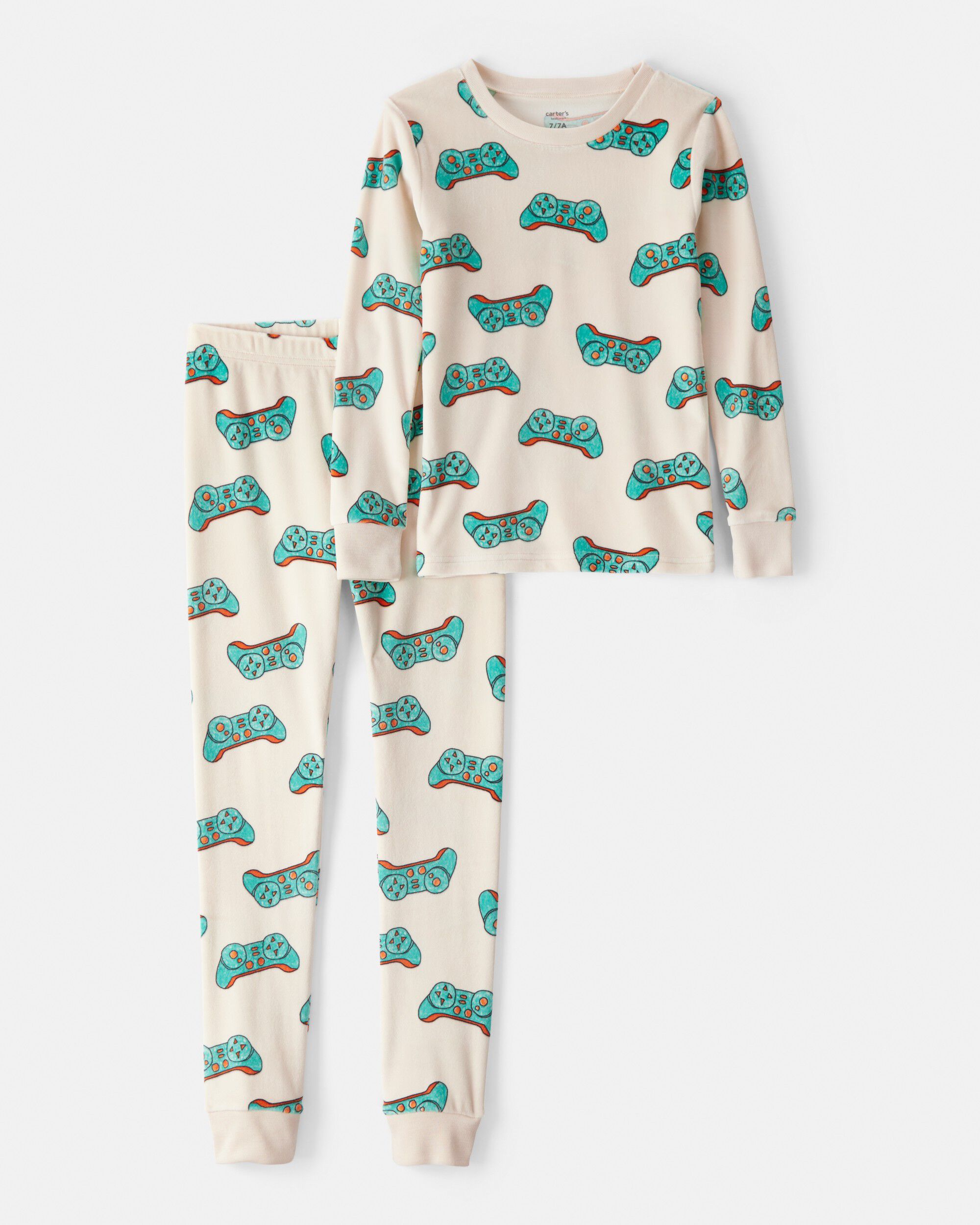 Carters Boys Gamer DreamPlush Snug Fit 2-Piece Pajamas - Beige 7 Beige 20$