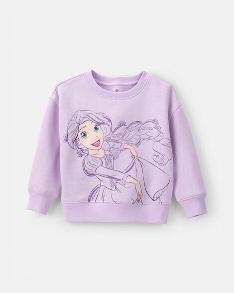 toddler girl disney© rapunzel fleece pullover sweatshirt - purple