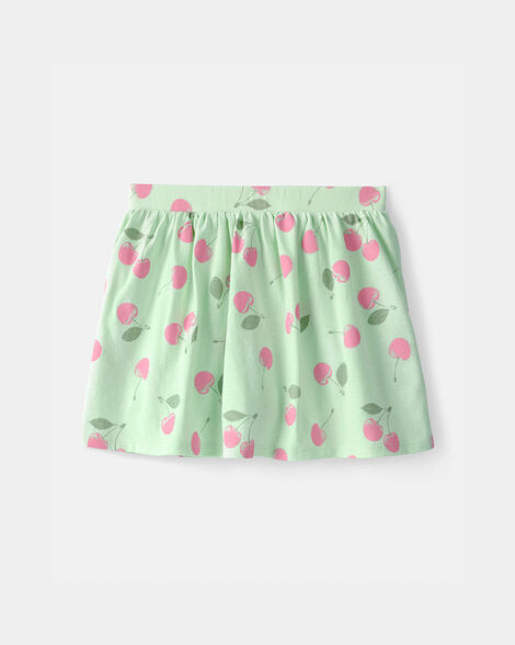 girls cherry skort - green