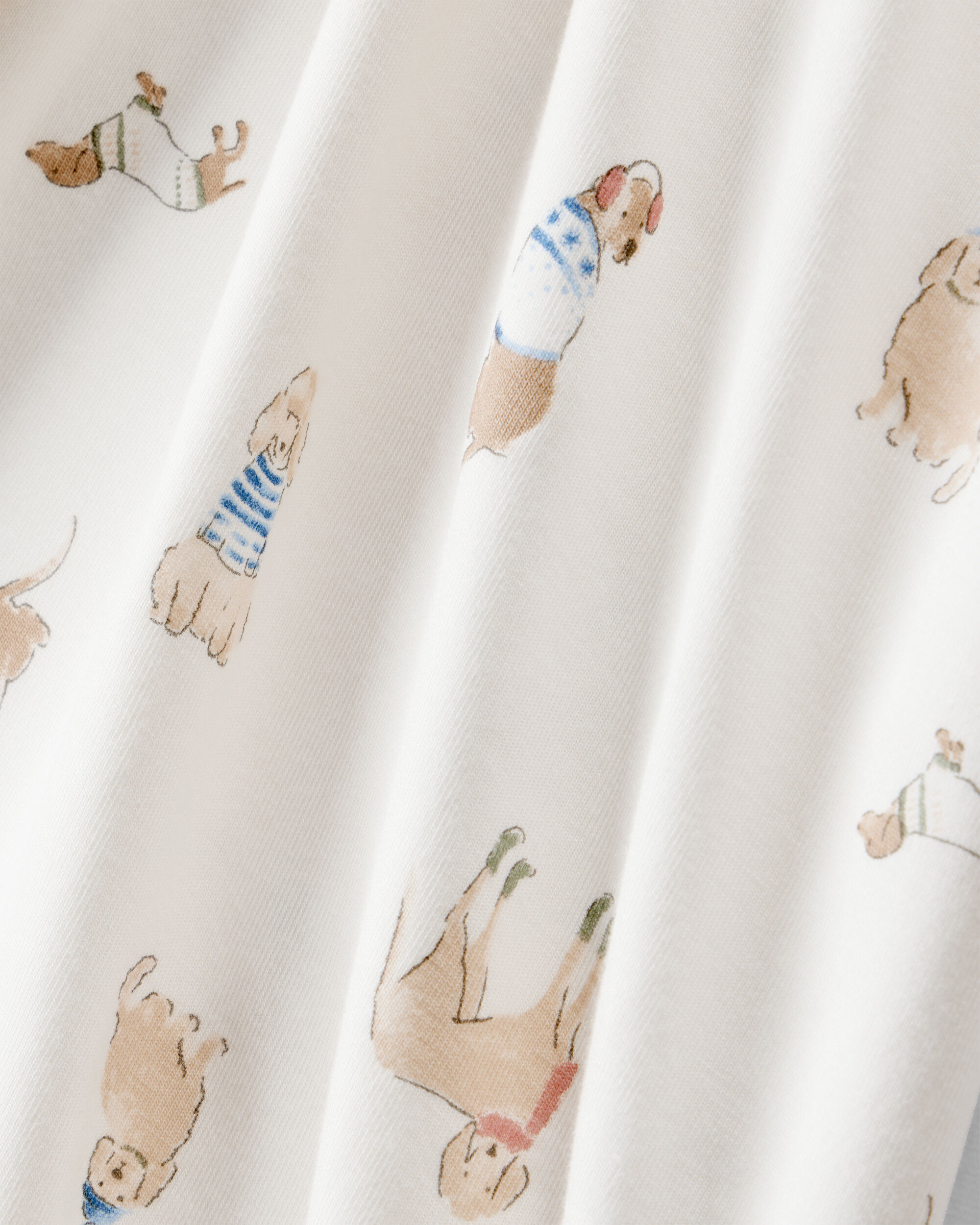 Kid Dog Long-Sleeve Loose Fit 2-Piece Pajamas - White