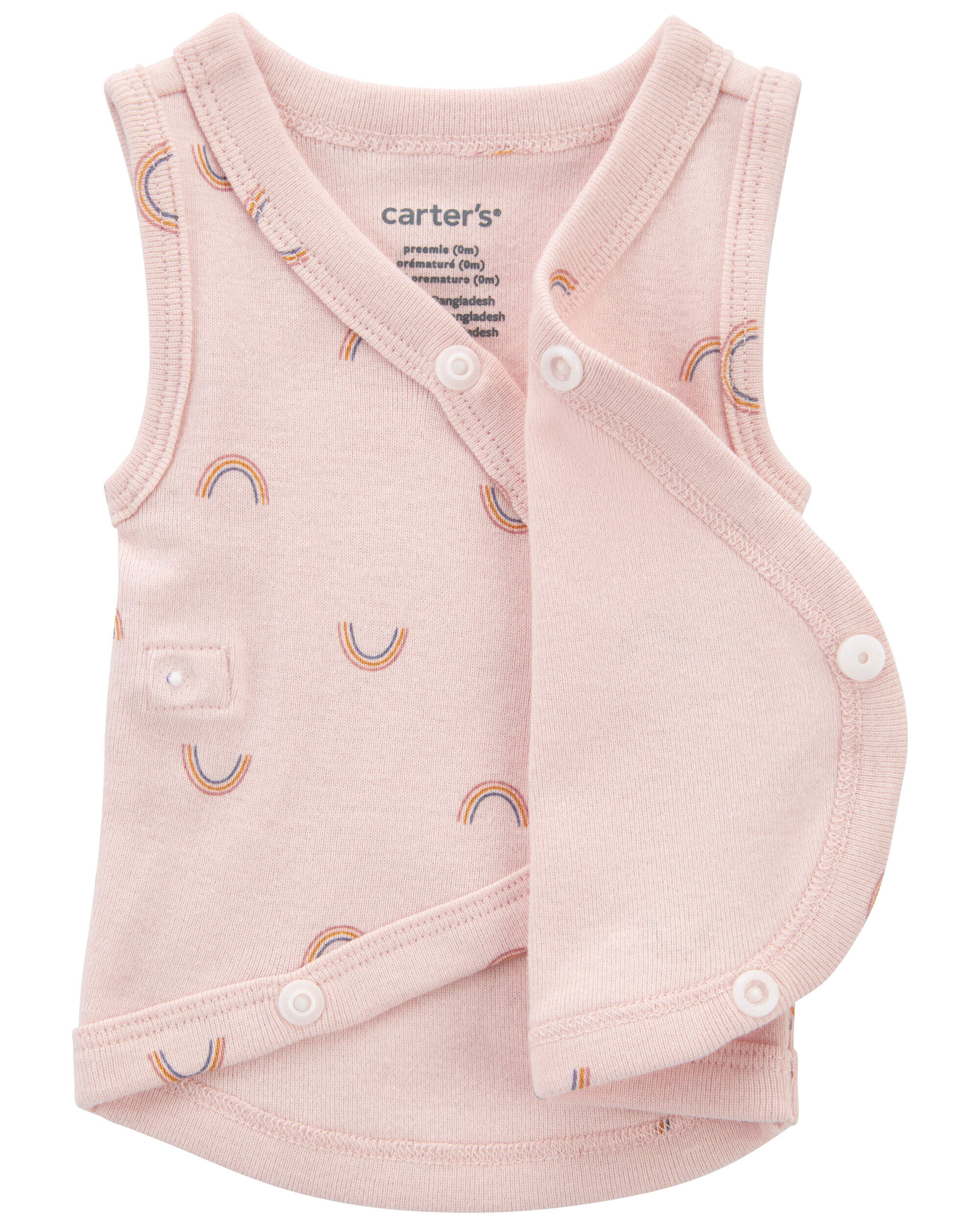 Baby Girl Preemie Rainbow Cotton Tank - Pink