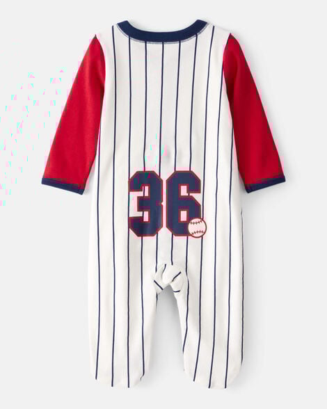 Baby Baseball Snap-Up Cotton Sleep & Play