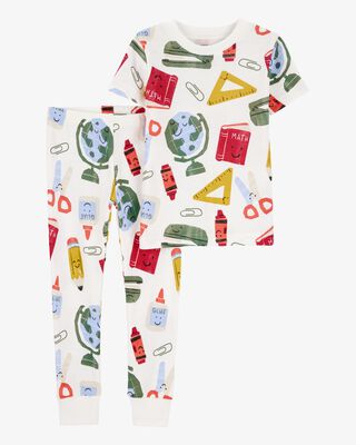 Product image 1 of Toddler 2-Piece Back To School Print 100% Snug Fit Cotton Pajamas