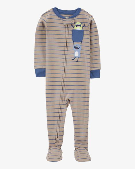 Product image 1 of Toddler Boy 1-Piece Monster Print 100% Snug Fit Cotton Footie Pajamas