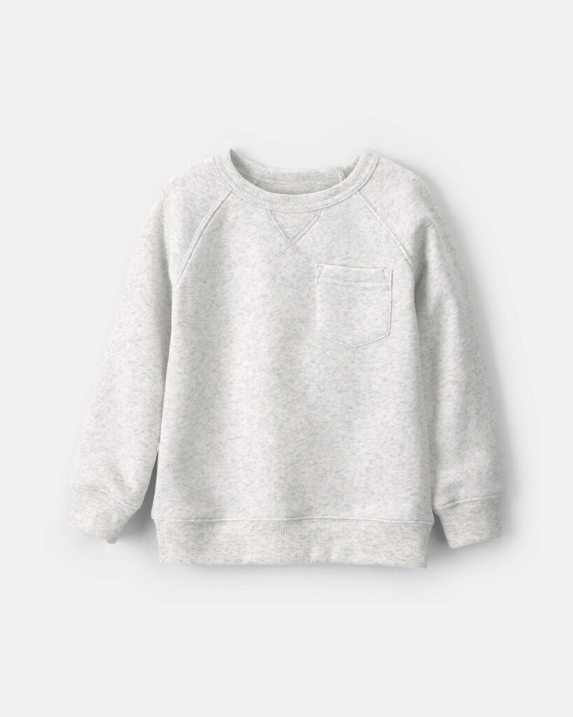 Carter's toddler boy fleece pullover sweatshirt 12M Heather Grey