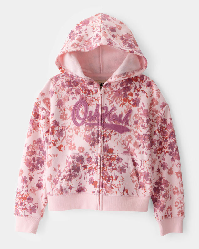 Product image 1 of Girls Floral Print DayDream Fleece Jacket - Pink