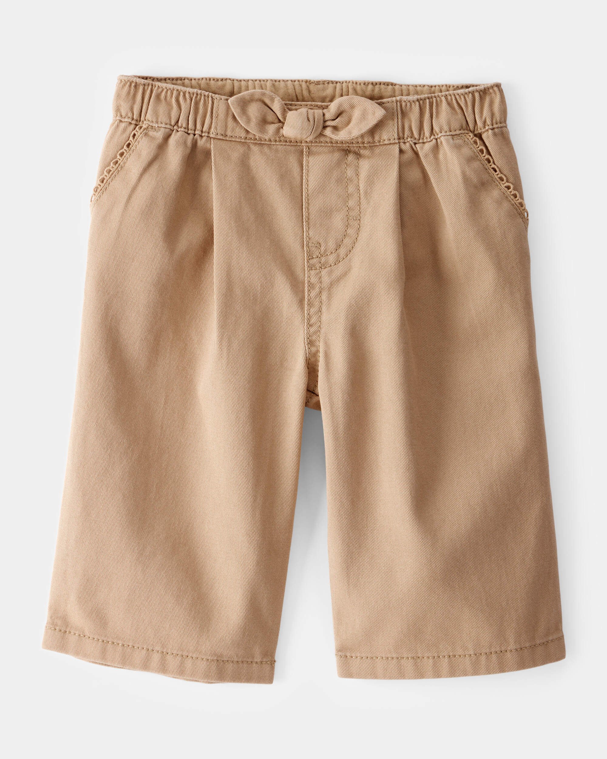 Baby Twill Bow-Tie Wide Leg Shorts - Taupe - OshKosh | Carter's