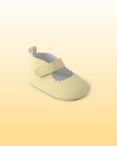 Baby Girl Scalloped Shoes - Yellow
