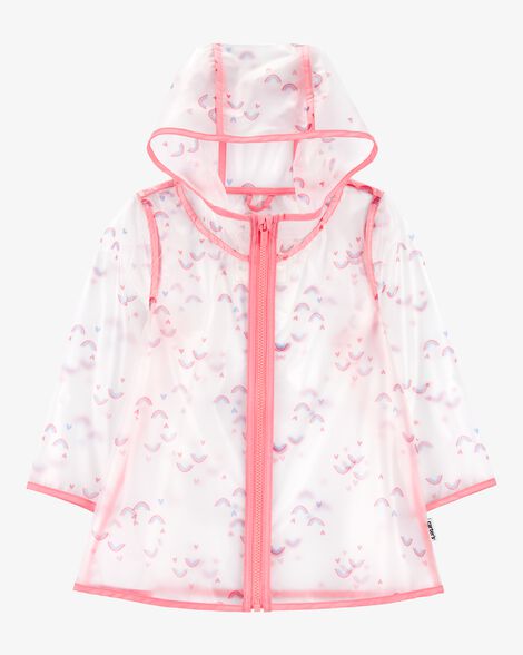  Product image 1 of Toddler Rainbow Translucent Rain Jacket - Pink