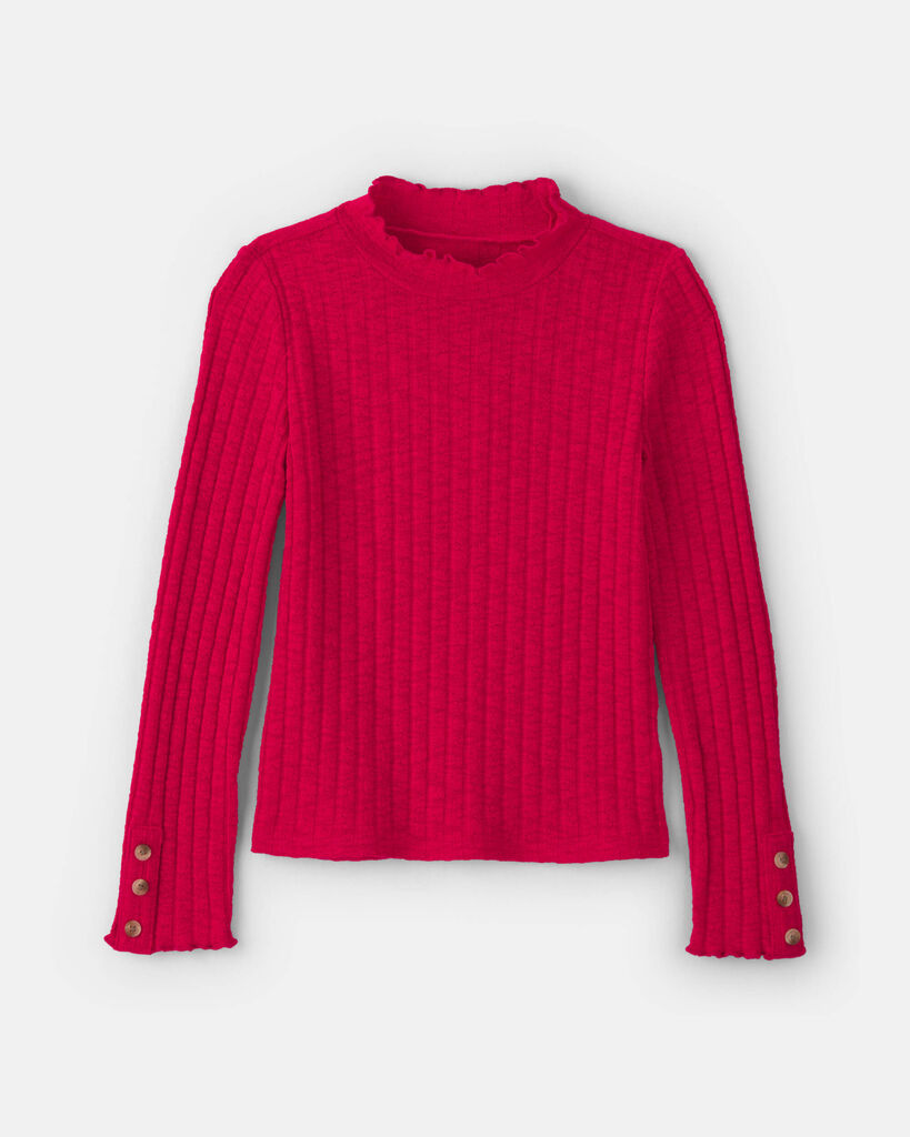 OshKosh B'gosh Girls Long-Sleeve Mock Neck Top 10 Red