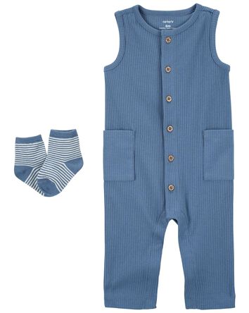 Baby 2-Piece Jumpsuit & Socks Set