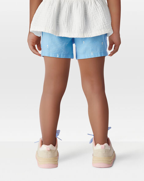  Product image 3 of Toddler Heart Drop Print Drawstring Shorts - Blue