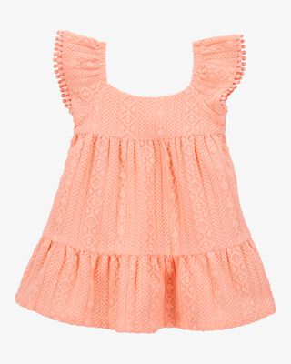 Product image 1 of Baby Flutter Knit Textured Dress - Pink
