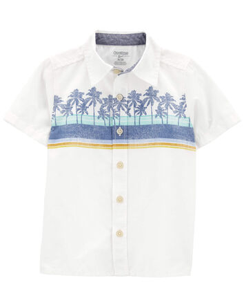 Toddler Tropical Print Button-Front Shirt