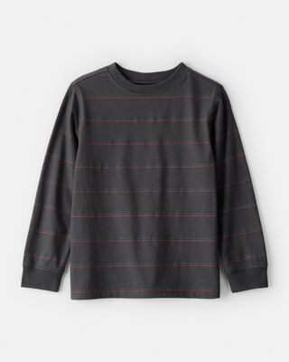 Boys Striped Long-Sleeve Tee - Green