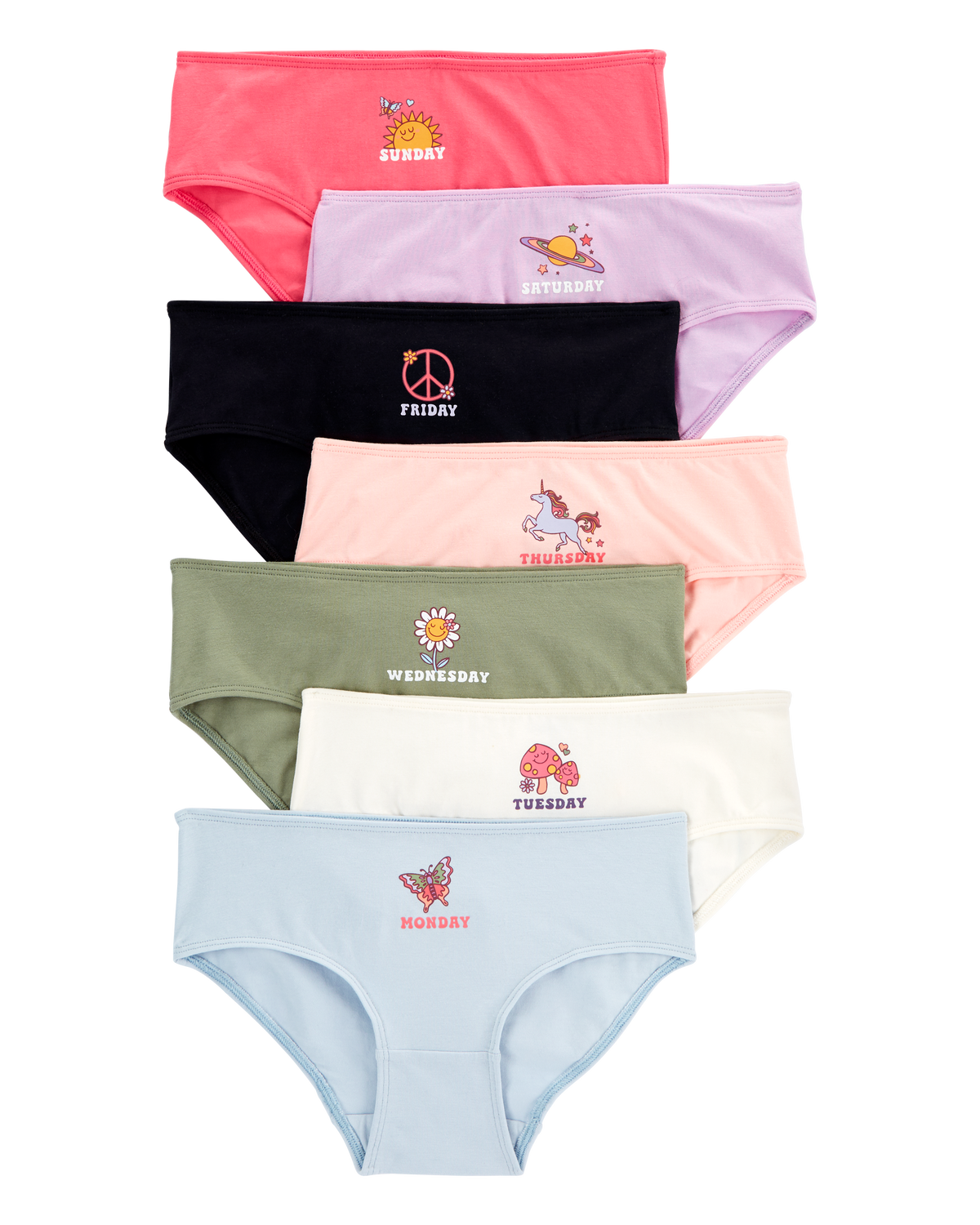 Kid 7-Pack Day of the Week Hipster Stretch Cotton Underwear