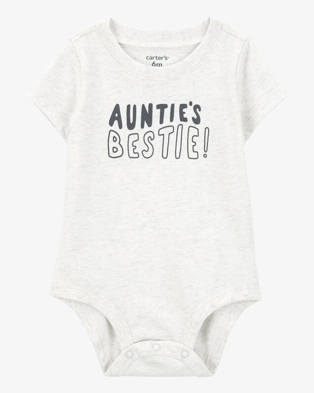 Product image 1 of Baby "Auntie's Bestie" Short-Sleeve Bodysuit - Grey