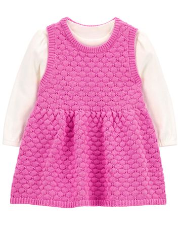 Baby 2-Piece Bodysuit & Sweater Knit Dress Set