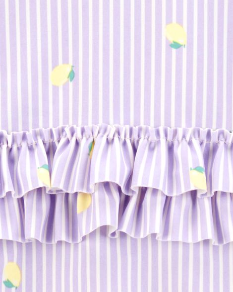  Product image 4 of Baby 1-Piece Striped Lemon Ruffle Swimsuit - Purple