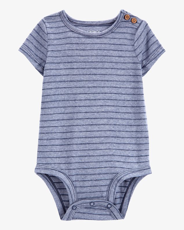 Product image 1 of Baby Striped Short-Sleeve Bodysuit - Navy