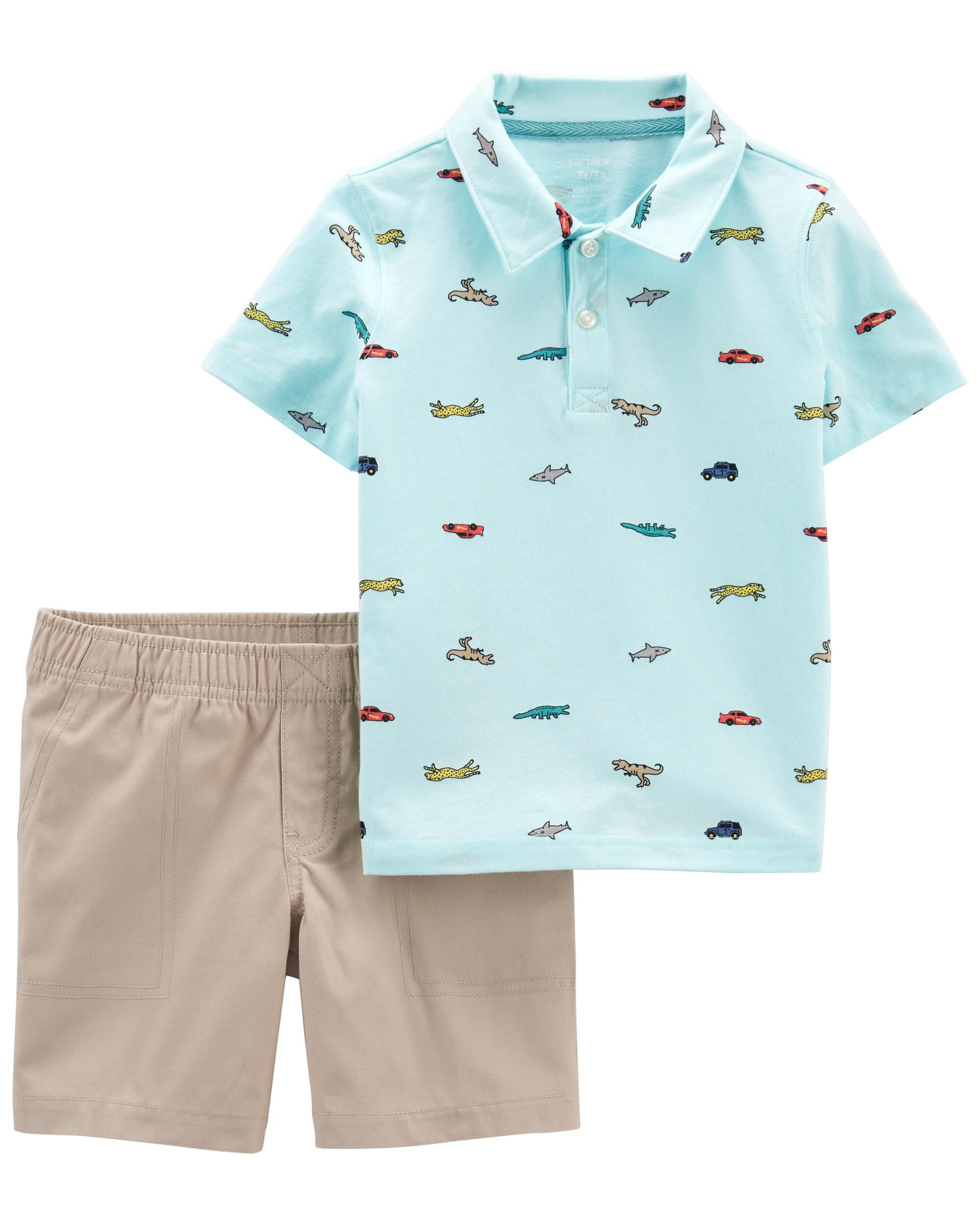 *CLEARANCE* 2-Piece Jersey Polo & Short Set