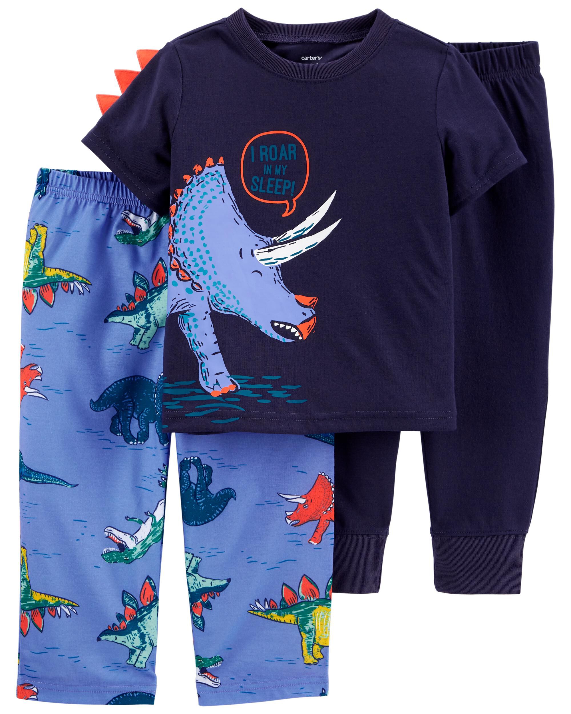 Carter's 3-Pack Toddler Boy Dinosaur Loose Fit PJs