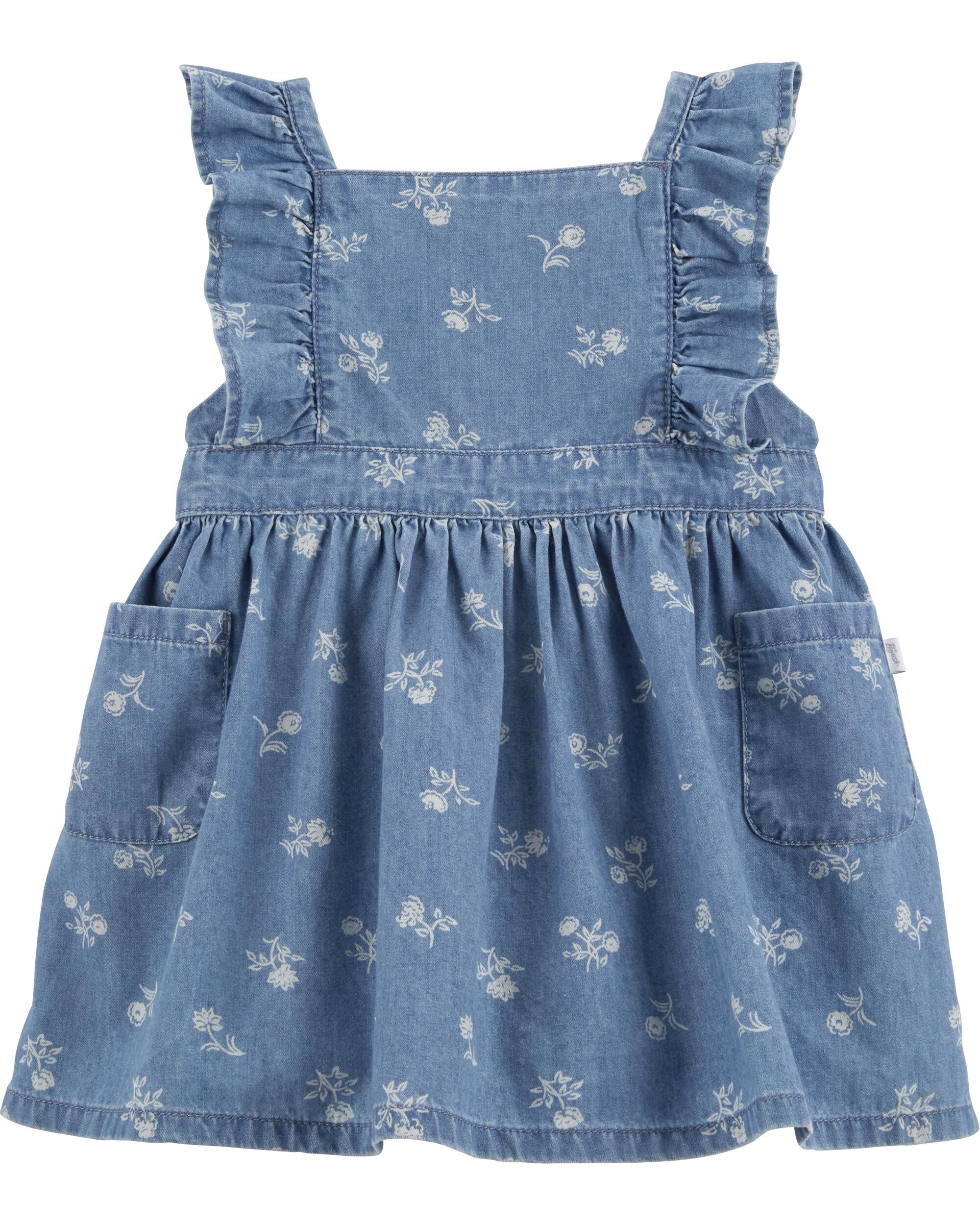 chambray pinafore dress