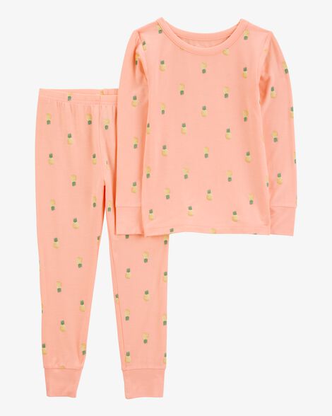  Product image 1 of Toddler Pineapple Print PurelySoft 2-Piece Pajamas - Coral