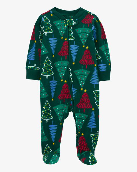  Product image 1 of Baby Christmas Trees Zip-Up Fleece Sleep & Play Pajamas