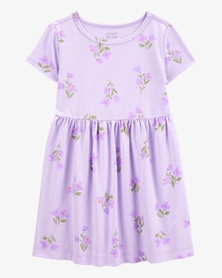 Product image 1 of Toddler Floral Short-Sleeve Dress - Purple