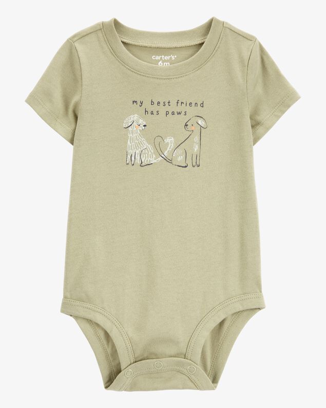 Product image 1 of Baby Dog Best Friend Short-Sleeve Bodysuit - Olive