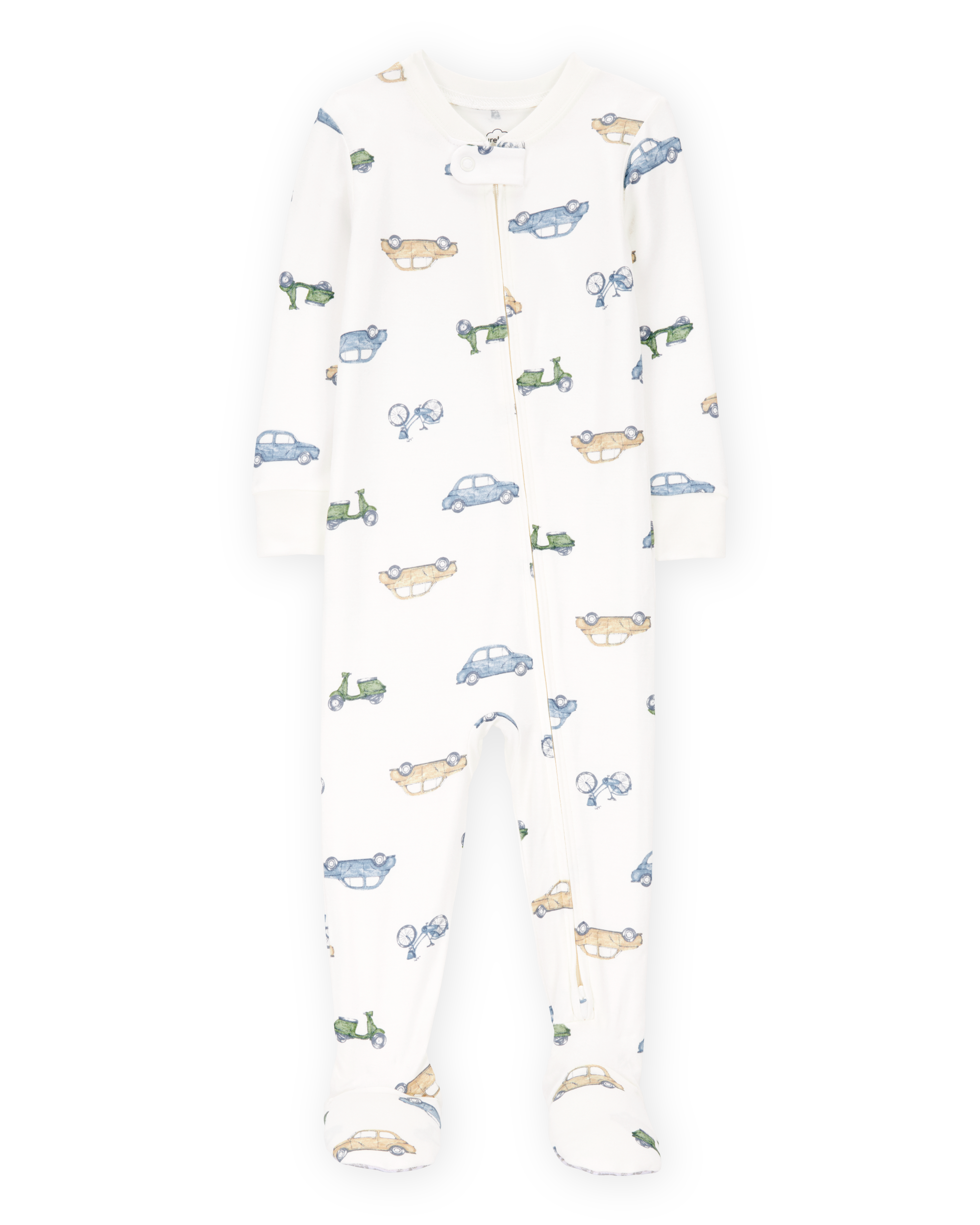 Baby Boy Car Print PurelySoft Footie 1-Piece Pajamas - Ivory