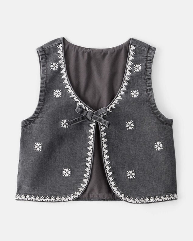 Product image 1 of Toddler Girl Western Denim Sleeveless Vest - Grey