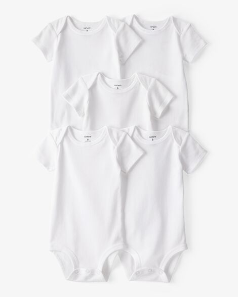  Product image 1 of Baby 5-Pack Short-Sleeve Bodysuits - White