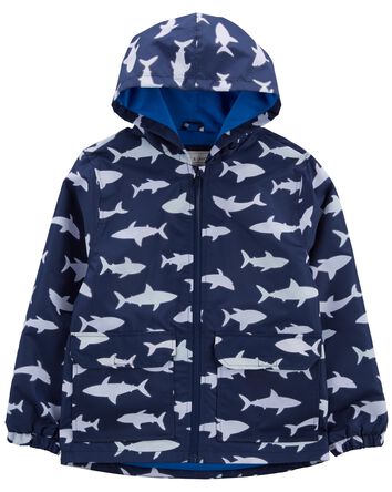 Kid Shark Color-Changing Rain Jacket