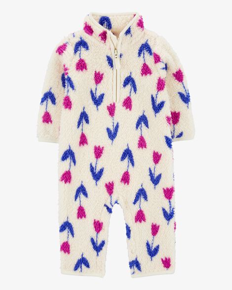  Product image 1 of Baby Floral Sherpa Jumpsuit