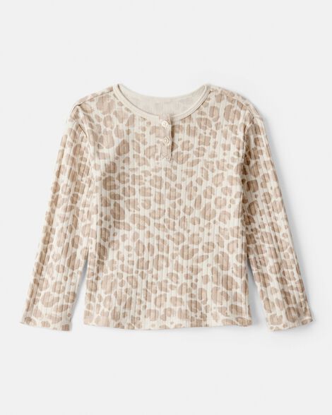 Toddler Girl Leopard Long-Sleeve Top - Cream